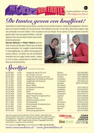 Het nut van tantes, flyer, achterkant